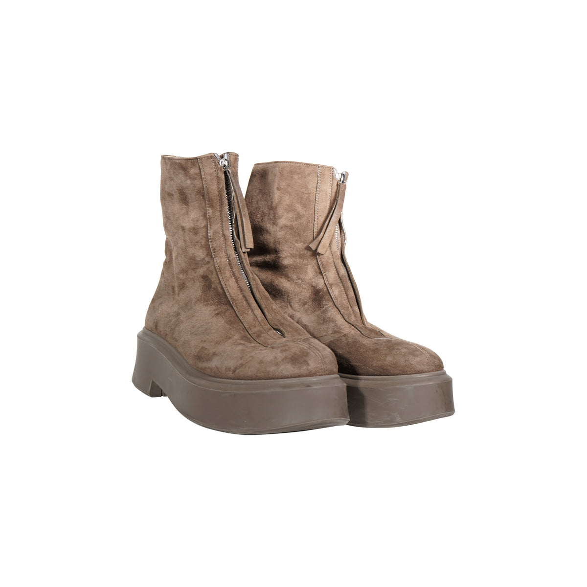The Row Zipped Boots Beige The Row Zip-Up Platform Boots, Size 41 EU